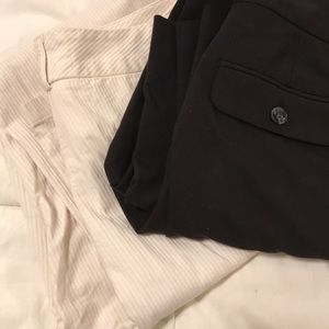 2 medium pants beige an one black